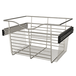 Rev-A-Shelf 11x14x18 Wide Heavy-Gauge Pull-Out Wire Basket in Satin Nickel Finish