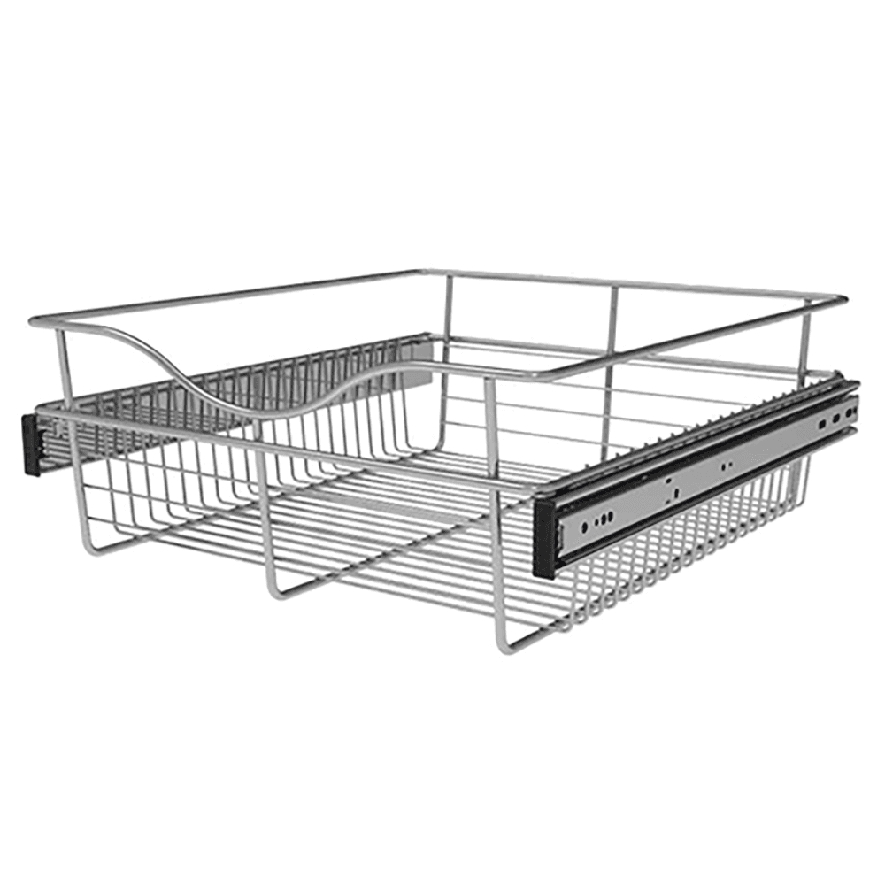 Heavy-Duty Rev-A-Shelf 7x20x18 Wire Basket - Chrome Pull-Out Organizer