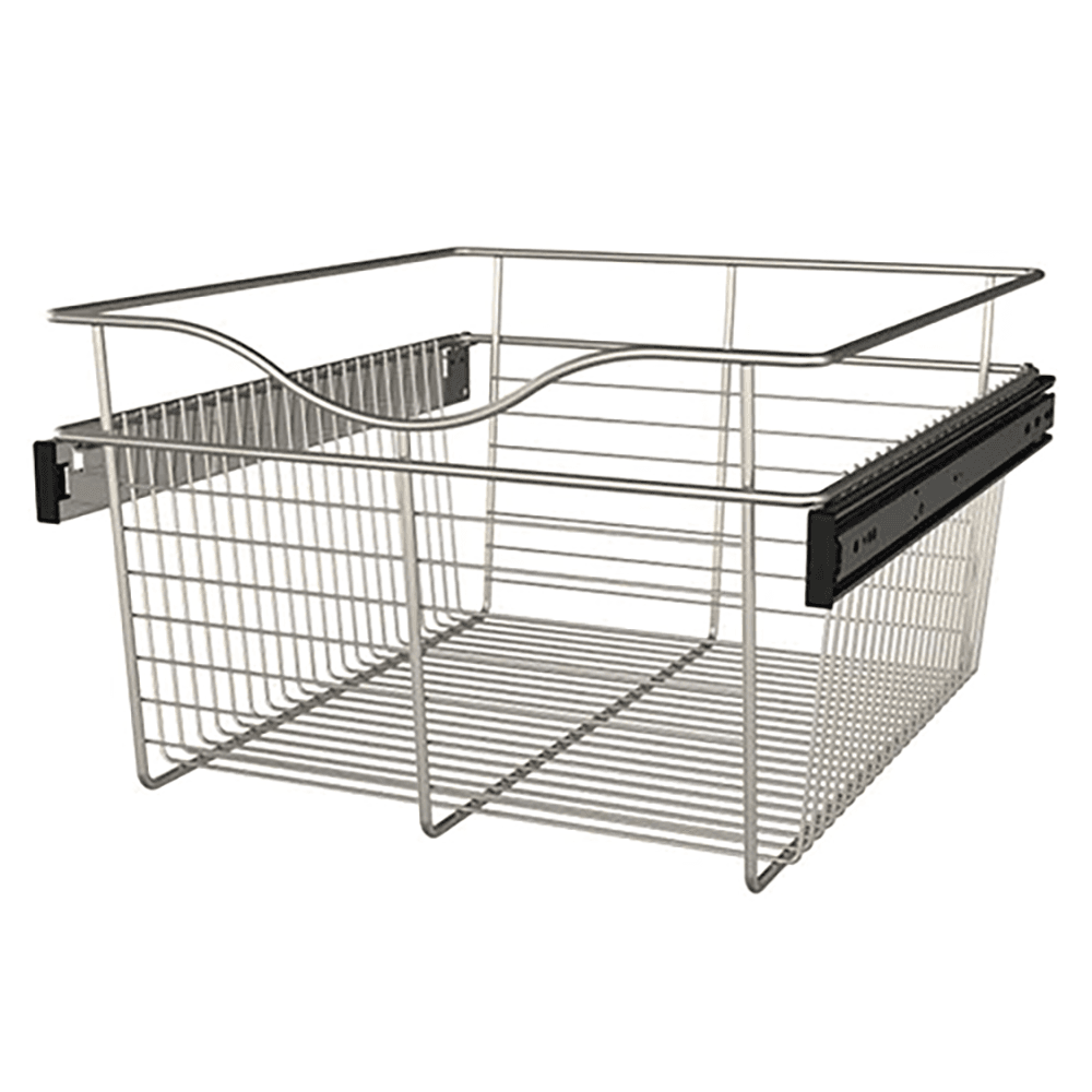 Heavy-Gauge Rev-A-Shelf Wire Basket with Satin Nickel Finish