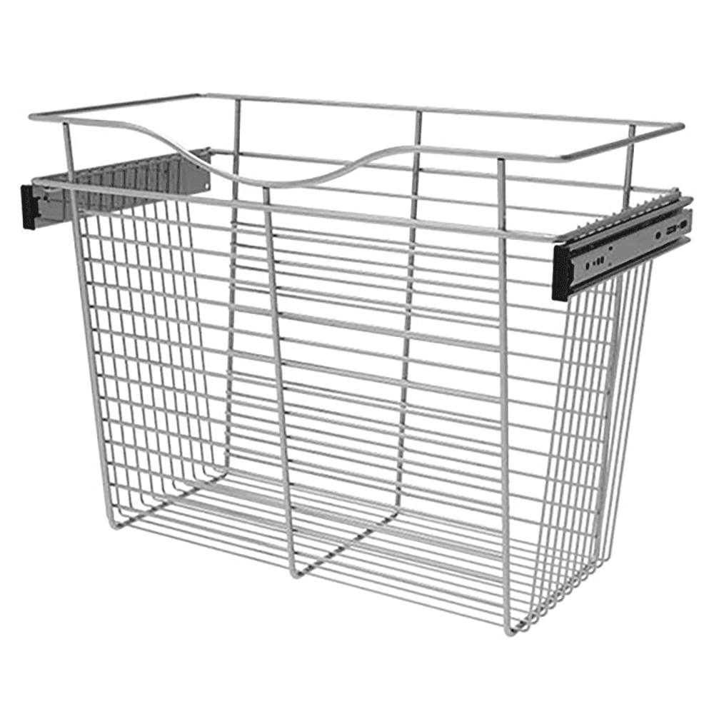 Rev-A-Shelf 18x12x24 Wire Basket, Chrome Finish, Patent-pending Design, Easy Installation, 100 lb. Rated Slides