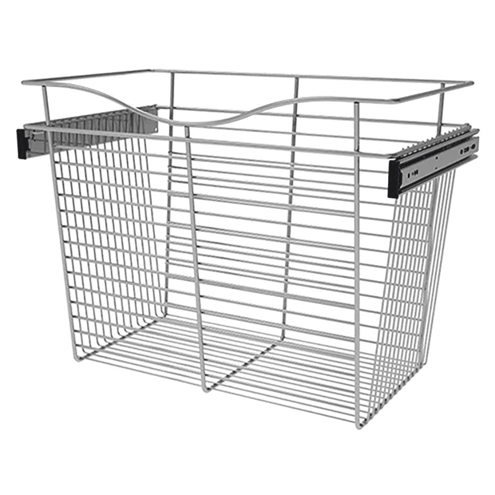 Pull-Out Rev-A-Shelf Wire Basket for Cabinets, 18x14x24, Heavy-Gauge, Chrome Finish