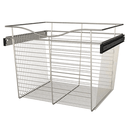 Rev-A-Shelf 18x20x24 Heavy-Gauge Pull-Out Wire Basket in Satin Nickel Finish