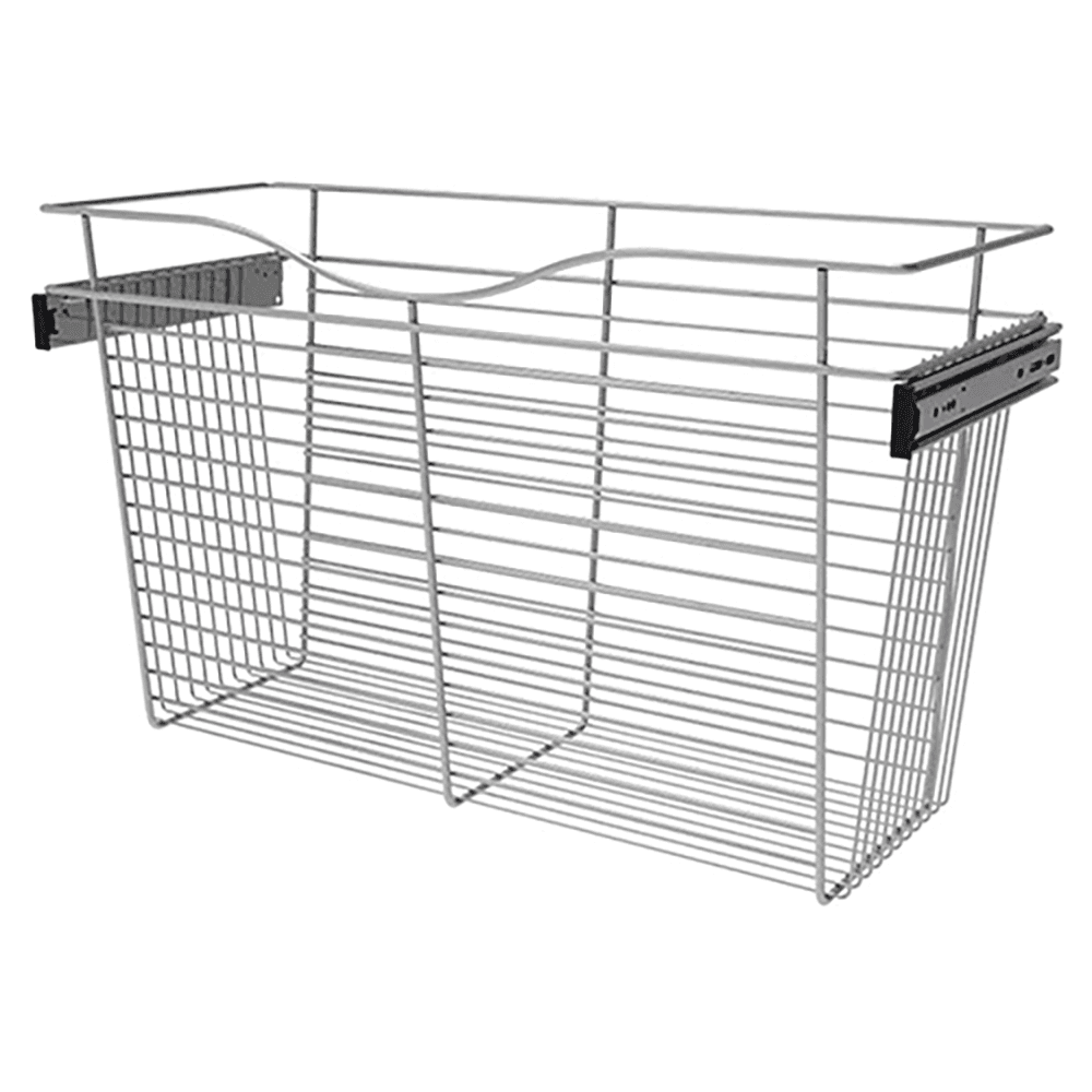 Rev-A-Shelf 18x12x30 Wide Heavy-Gauge Pull-Out Wire Basket in Chrome Finish