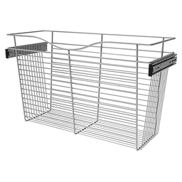 Rev-A-Shelf 18x12x30 Wide Heavy-Gauge Pull-Out Wire Basket in Chrome Finish