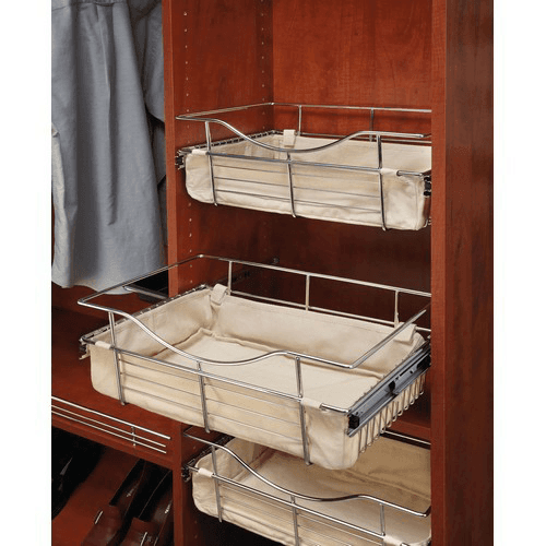 Tan Finish Canvas Closet Basket Liner for Rev-A-Shelf CB Series Baskets