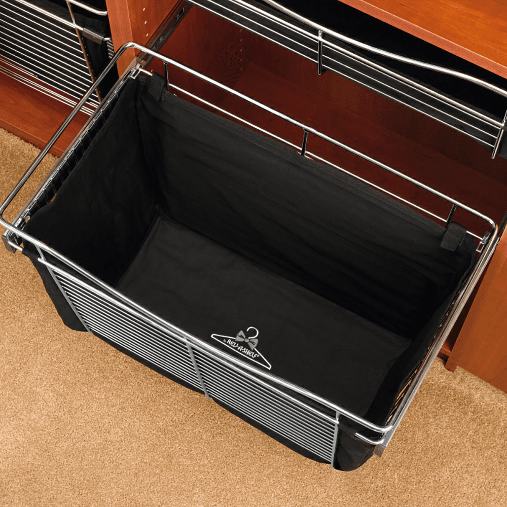 Machine washable and secure velcro straps for CB series basket liners by Rev-A-Shelf