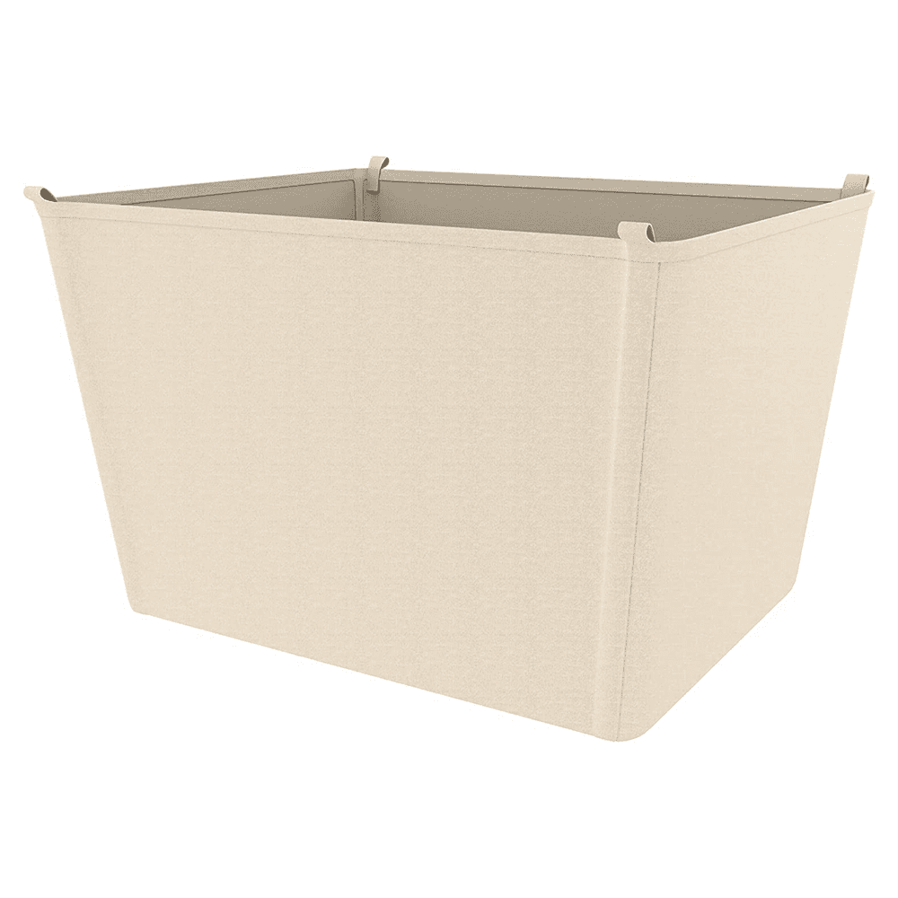 Conceal and organize with easy to install cloth basket liners in tan finish for CB series wire baskets