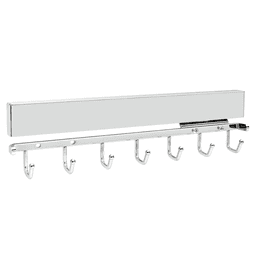 Deluxe belt rack with 7 hooks on a steel frame for storing belts, ties, and scarves