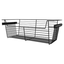 10-1/2" x 14" x 24" Pull-Out Steel Closet Basket, Matte Black Alt 1 - Image