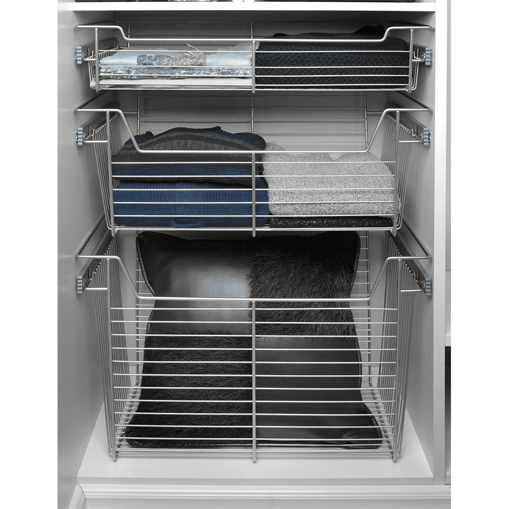 5-3/8" x 14" x 30" Pull-Out Steel Closet Basket, Matte Black Alt 2 - Image