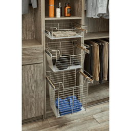 5-3/8" x 14" x 24" Pull-Out Steel Closet Basket, Matte Black Alt 3 - Image