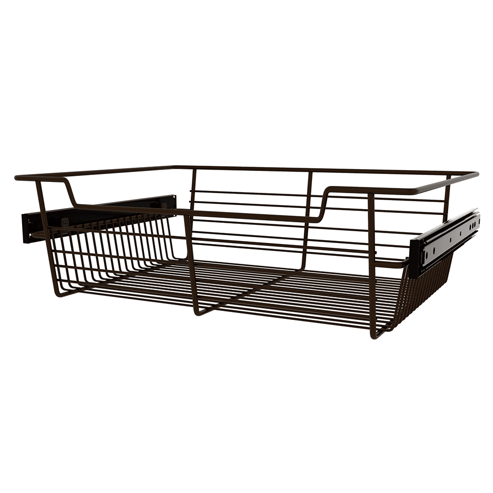 Luxury Chrome Finish Closet Basket with Ball-Bearing Slides