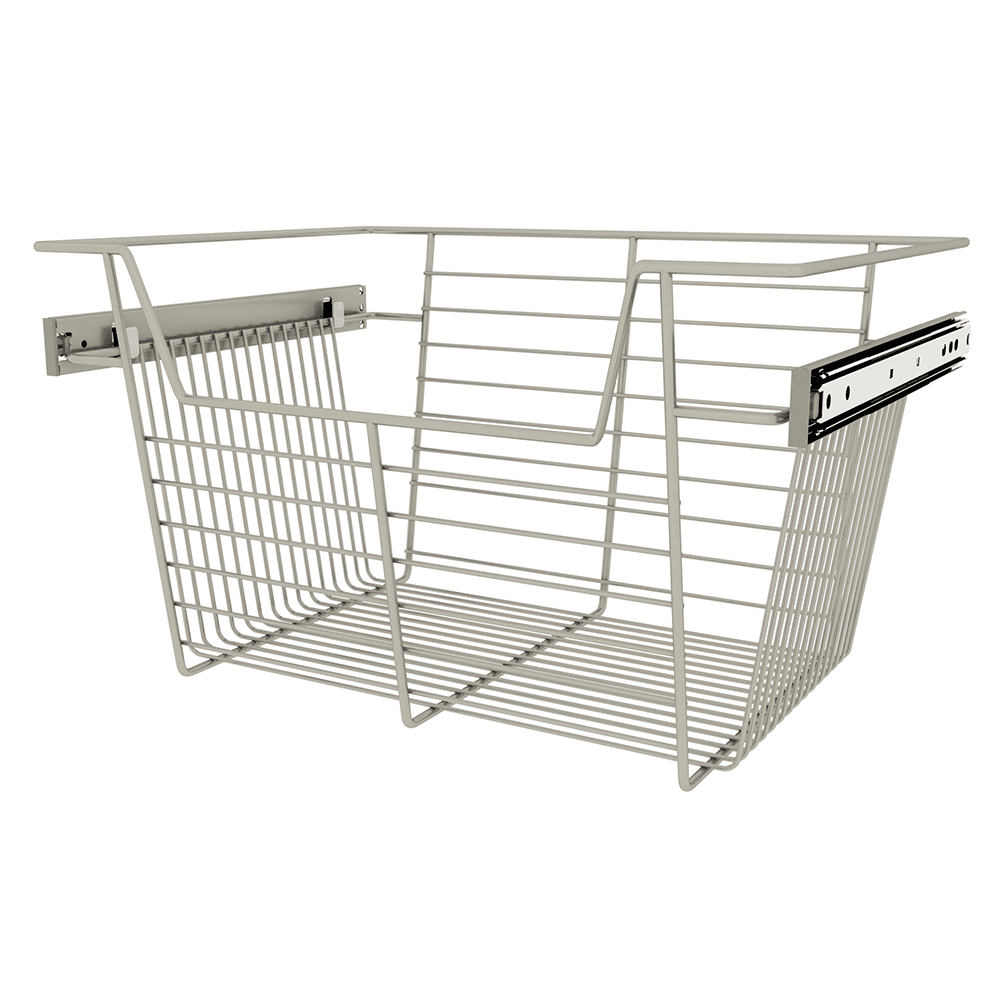 Full-Extension Ball-Bearing Slides for Rev-A-Shelf Satin Nickel Wire Closet Basket