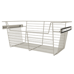 Luxury Satin Nickel Finish Closet Basket with Optional Mounting Slides