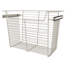 17 x 14 x 24 Wide Sidelines Pull-Out Wire Closet Basket in Satin Nickel Finish by Rev-A-Shelf