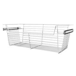 Chrome finish wire closet basket for 30" wide panels from Rev-A-Shelf