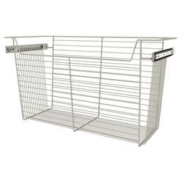 17" x 14" x 30" Wide Sidelines Pull-Out Wire Closet Basket Satin Nickel Finish