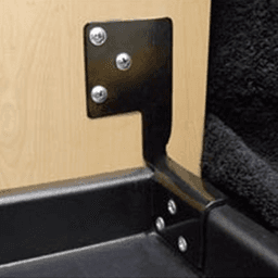 Rev-A-Shelf Drawer Front Mounting Bracket Kit in Black Finish with Soft Velvet Flocked Covering