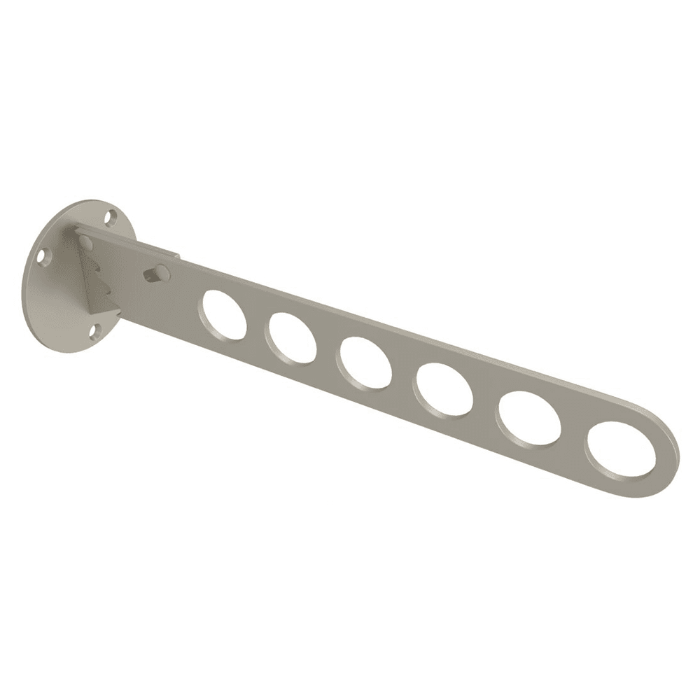 11" Extension Satin Nickel Finish Laundry Valet Rod for Coats, Jackets and Rain Gear