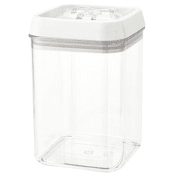 3-15/16" x 5-25/32" Medium Acrylic Container with Locking Lid, Clear/White - Main Image