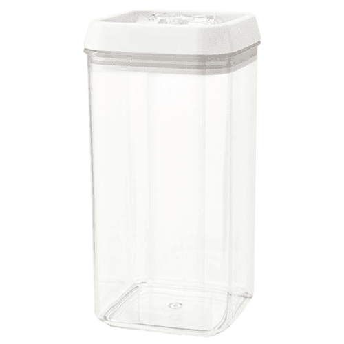 3-15/16" x 7-23/32" Large Acrylic Container with Locking Lid, Clear/White - Main Image