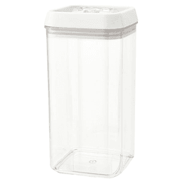 3-15/16" x 7-23/32" Large Acrylic Container with Locking Lid, Clear/White - Main Image