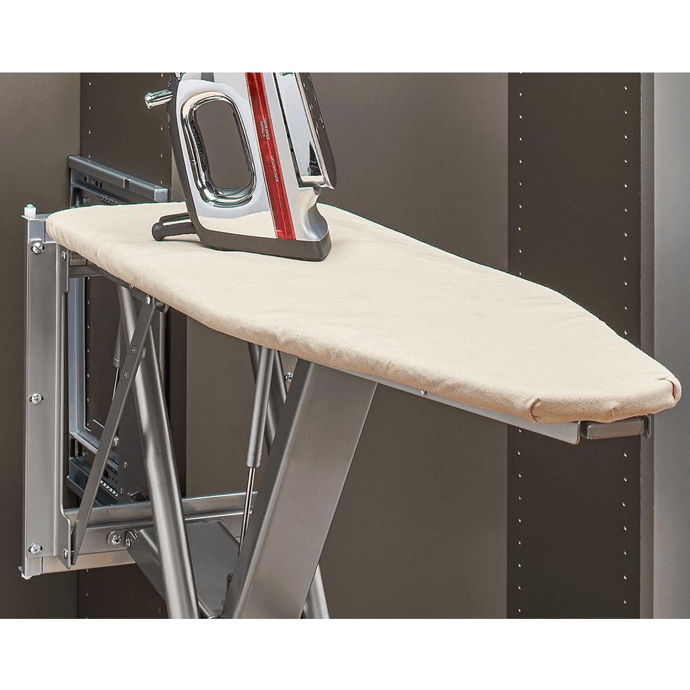 Rev-A-Shelf pop-up ironing board with silver finish