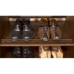 Satin chrome finish Sidelines shoe fence for closet or pantry