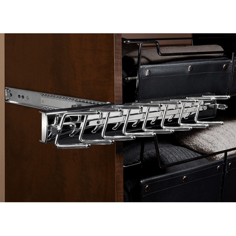 13-11/16" Sidelines Swivel Tie Rack, Matte Black Alt 2 - Image