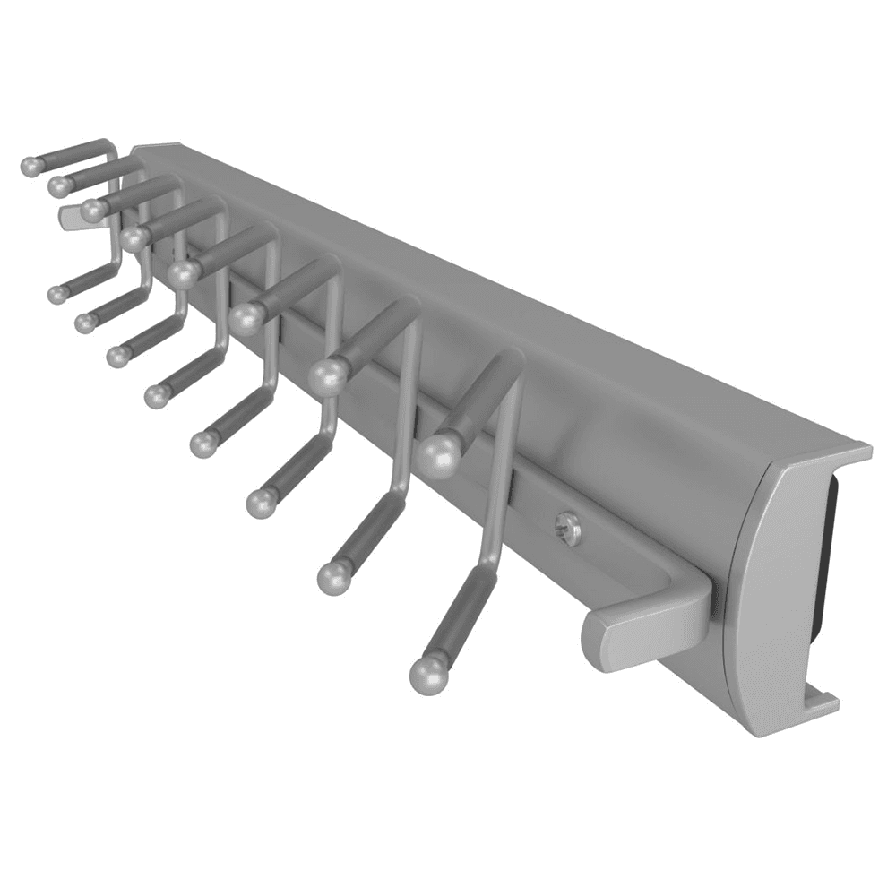 Over-extension, ball-bearing slide with pivoting roller hinge