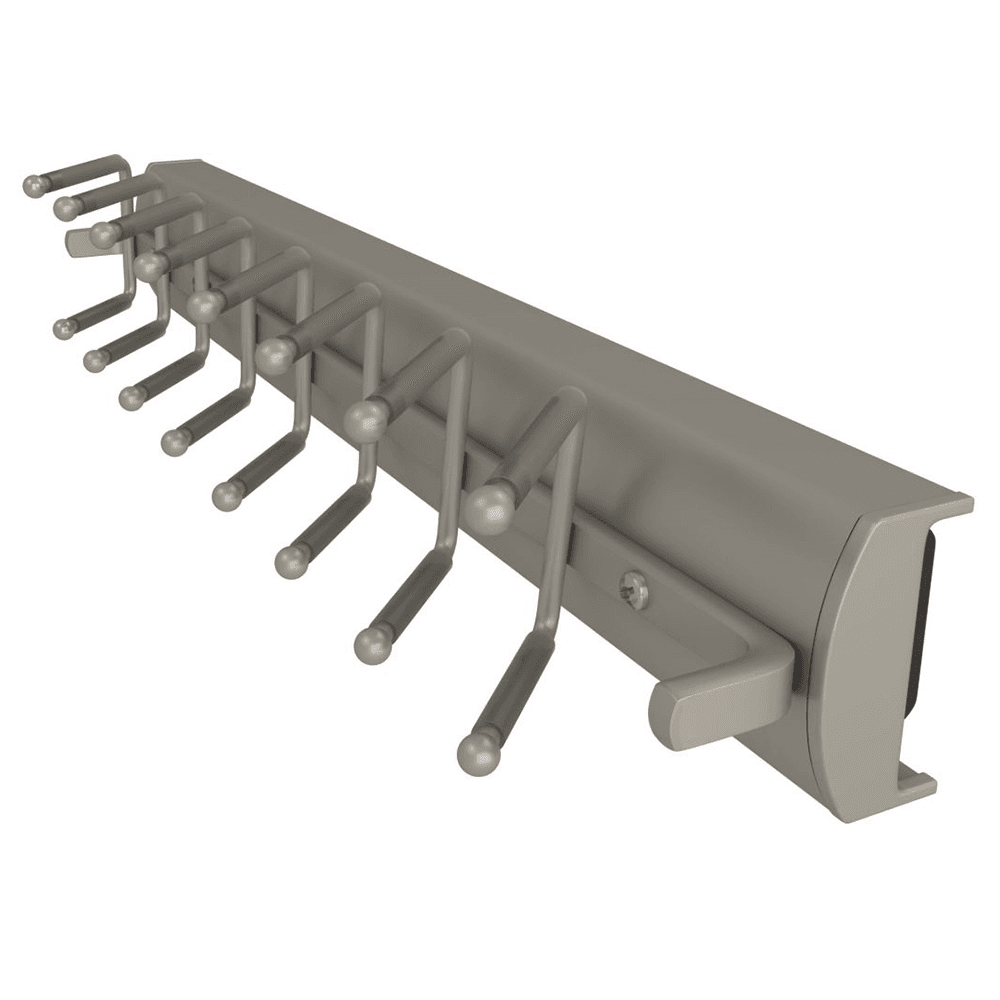 Non-slip PVC coated pegs to securely hold up to 16 ties