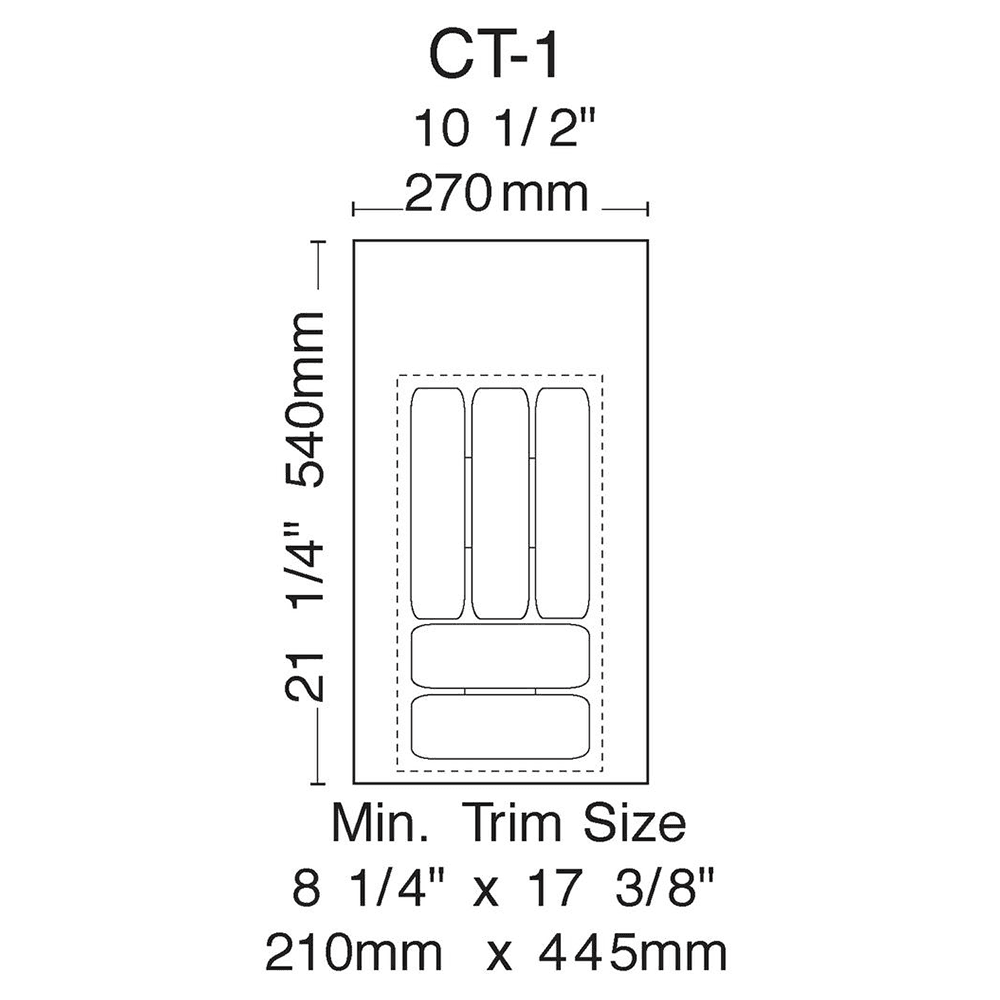 CT 17-1/2" Cutlery Tray, White - Alt Image 3