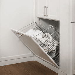 Rev-A-Shelf's Satin Nickel Finish Tilt-Out Wire Hamper Basket, 21" Wide