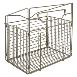 21" Wide Tilt-Out Wire Hamper Basket in Satin Nickel Finish by Rev-A-Shelf