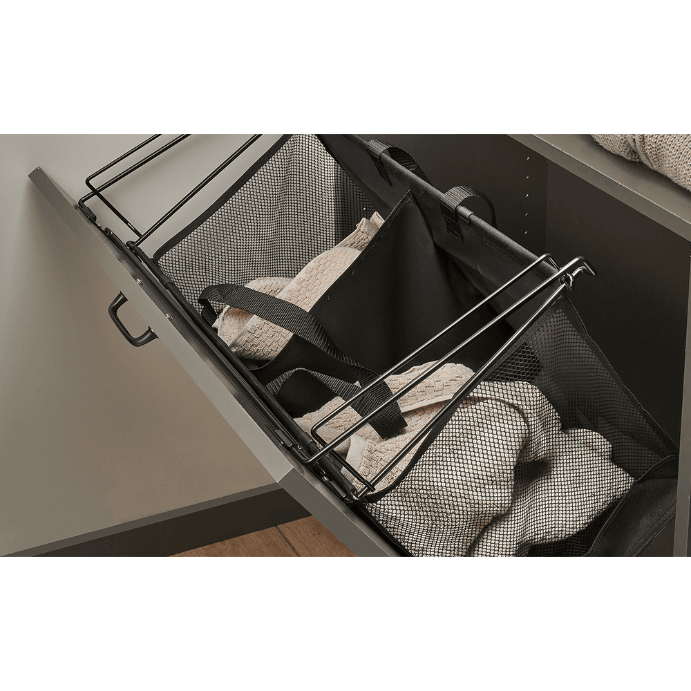 Rev-A-Shelf Black Finish Tilt-Out Wire/Fabric Hamper Bag