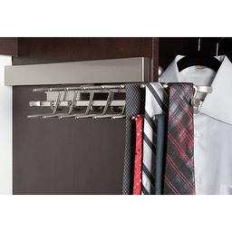Rev-A-Shelf tie rack slides out from behind clothes on ball-bearing steel slides