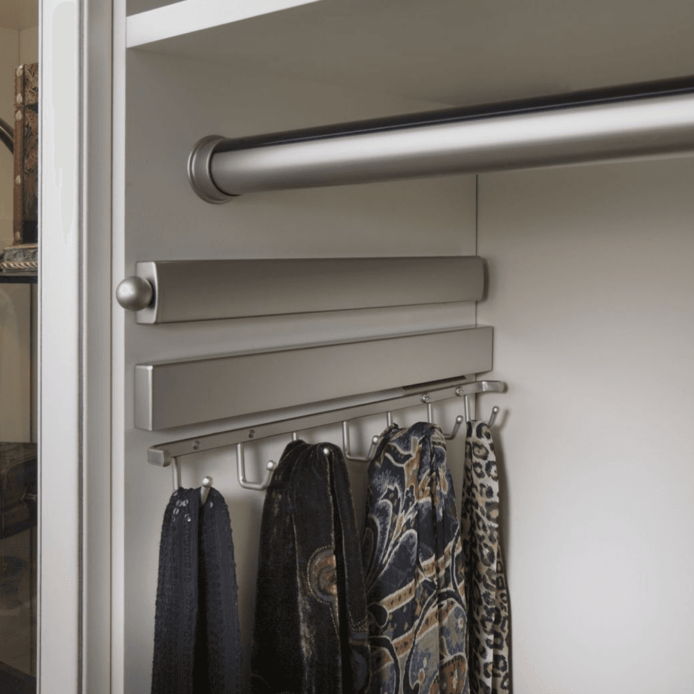 Satin Nickel Finish Closet Rod - Fits panel depths of 12" or greater