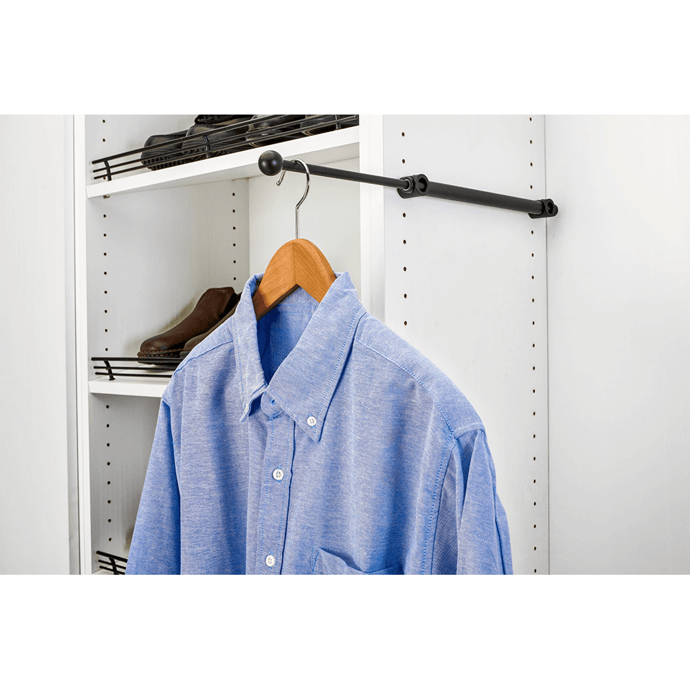 13-7/8" - 21-7/8" Sliding Valet Rod, Matte Black Alt 6 - Image