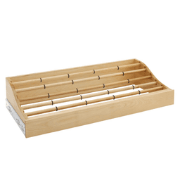 Rev-A-Shelf 30" Wood Pant/Tie Rack - Provides space for up to 12 pants and over 30 ties, patent-pending pull-out rack