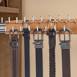 Side Mount Wood Belt Rack for Scarfs and Belts by Rev-A-Shelf