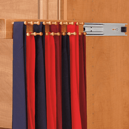 Wood Tie Rack with Non-Slip Pegs for 34 Ties - Rev-A-Shelf Closet Organizer
