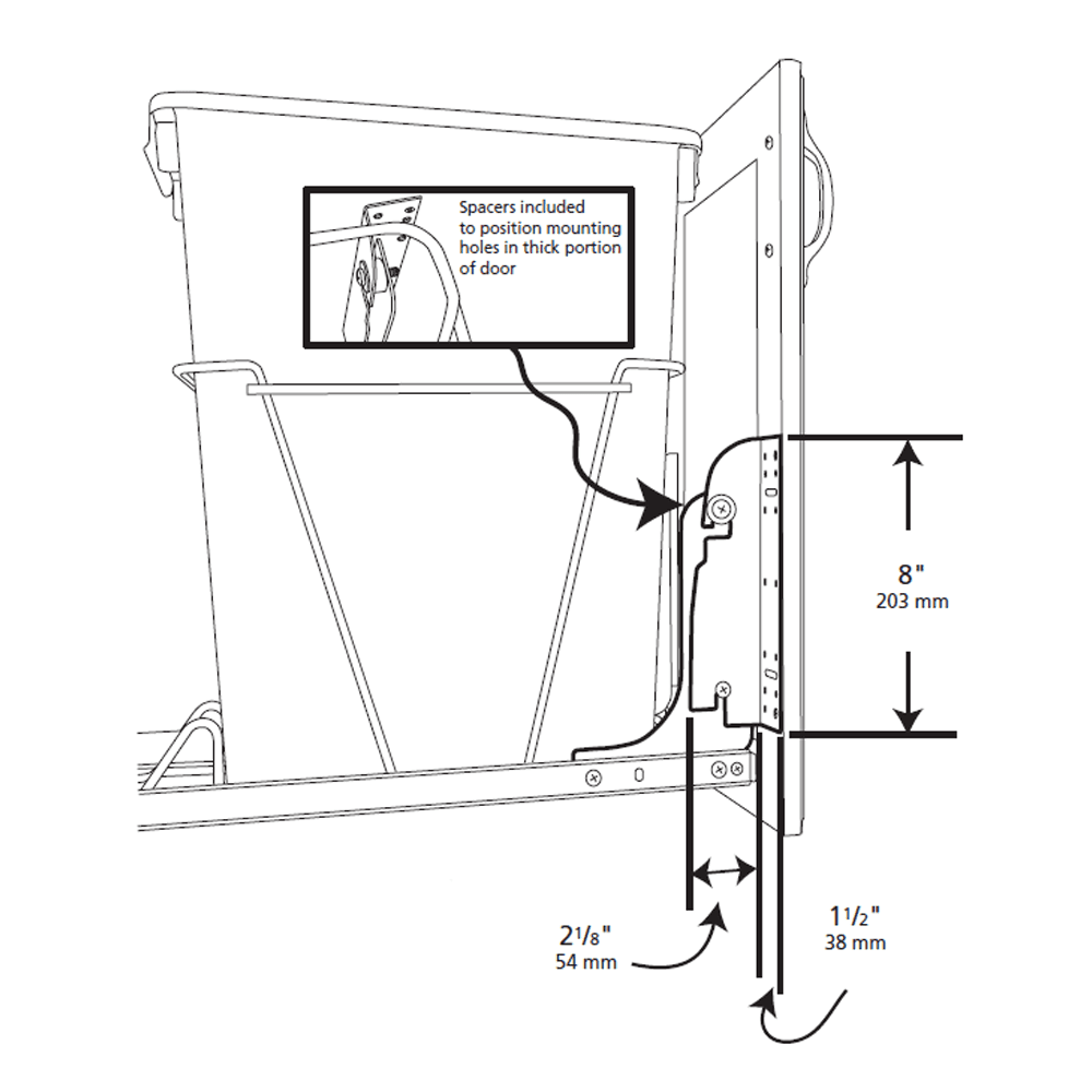 Door-Mount Kit for Waste Containers Frames - Alt Image 3