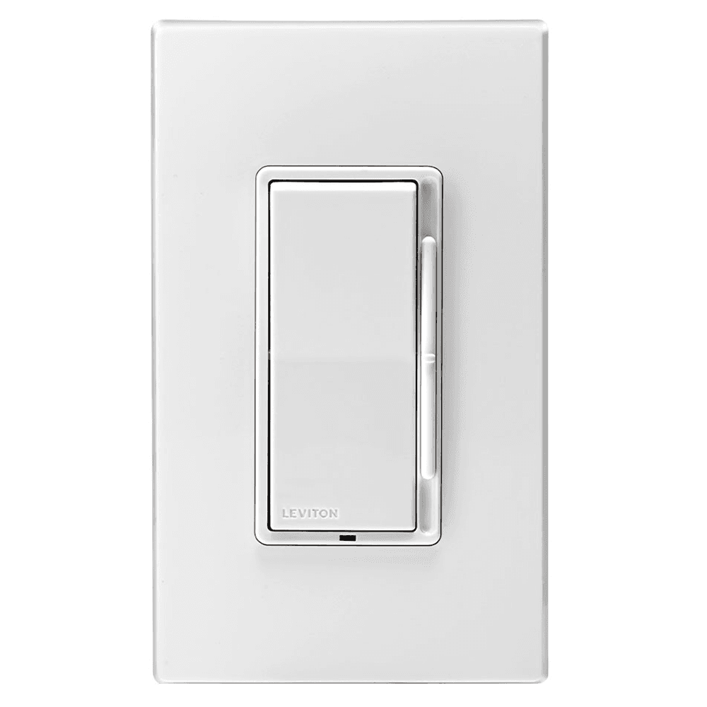 Tresco Lighting T608 300W LED Decora Wall Dimmer with Switch in White Finish