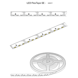 12V 41W Edge Emitting Cool White FlexTape LED Strip Light, 16.4' Roll, 4800K, White Alt 1 - Image