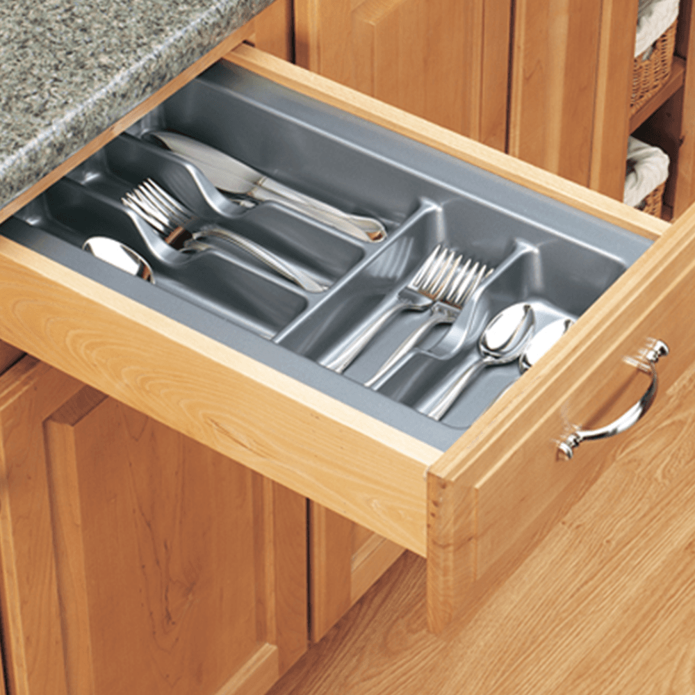 17-1/2" Cutlery Tray, Glossy Silver - Alt Image 1