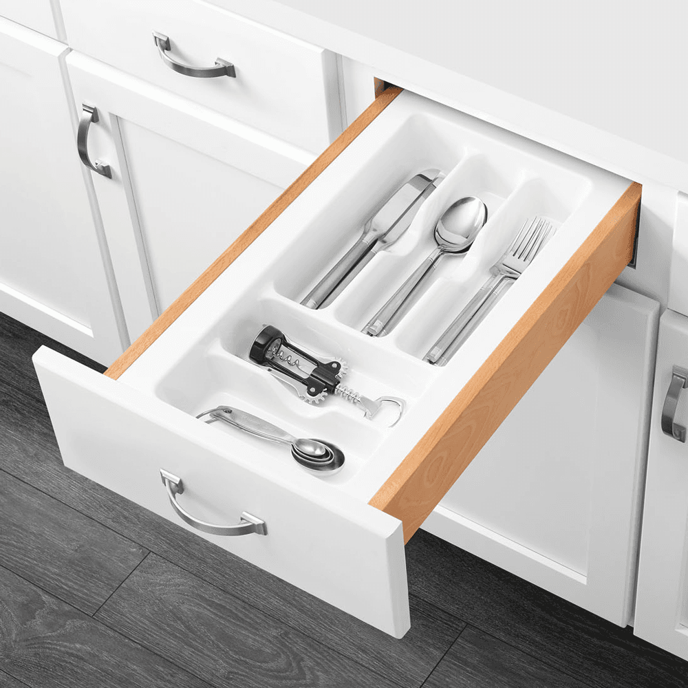 21-7/8" Cutlery Tray, Glossy White - Alt Image 1