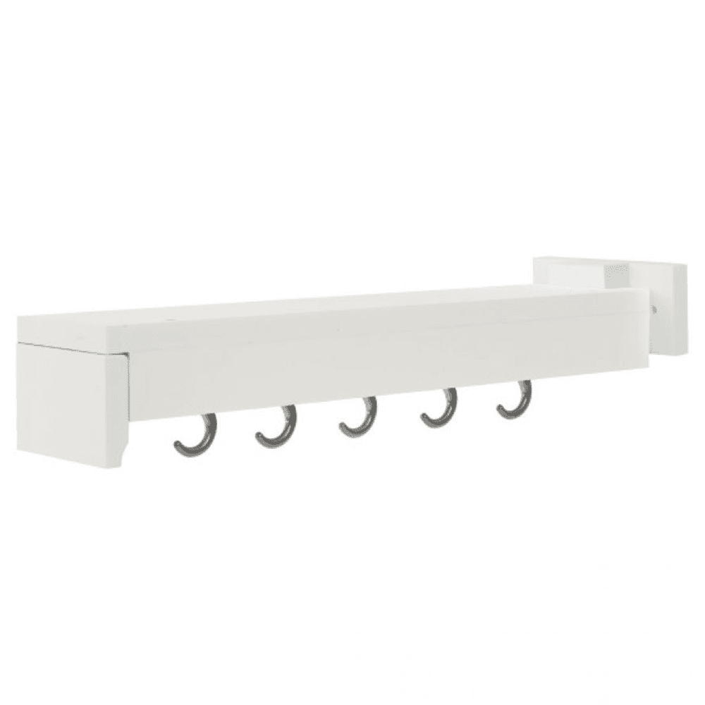 4-1/4" Outdoor Slide-Out Organizer with 5 Hooks, White - Main Image