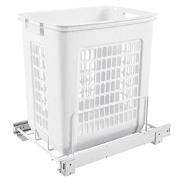 Polymer Hamper with Full-Extension Slides for Vanity Applications