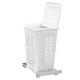Rev-A-Shelf Door-Mount Hamper with Lid, White Finish - Front View