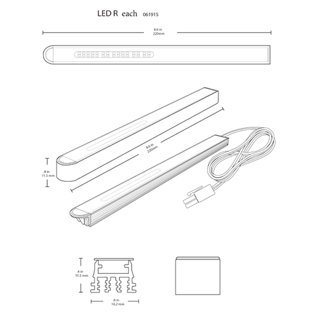 Tresco Lighting Reach LED 2.1W Warm White Linear Light in Black Finish - Installed View